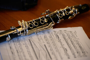 Flute on Sheet of Music