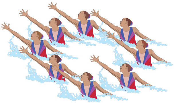 synchronized swimmers clipart images