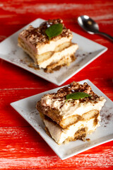 portion of tiramisu