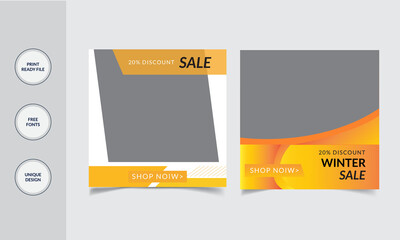 Fashion sale social media post design template special offer. Vector illustration Design.