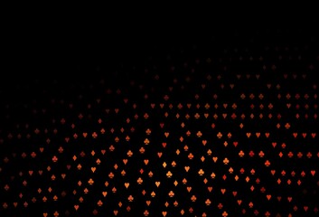 Dark Red vector texture with playing cards.