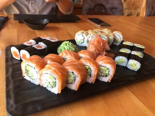 sushi on a plate