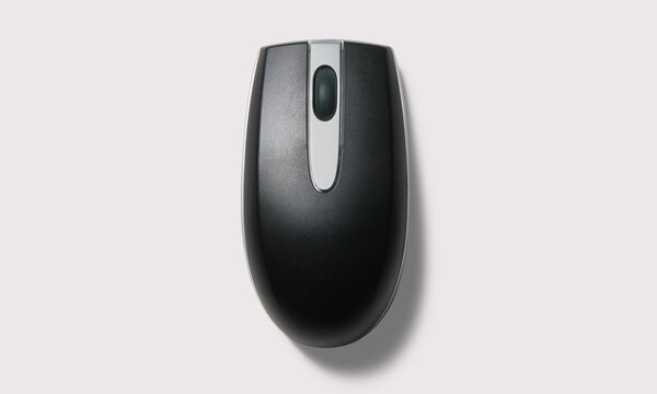 Black Computer mouse on a white background