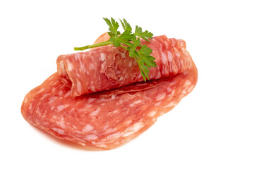 In hauchdünne Scheiben geschnittene italienische Salame