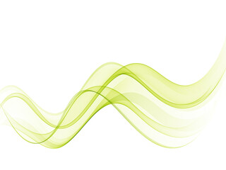 Abstract green wavy lines Green wave flow background