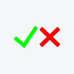 Obraz premium check mark and cross mark