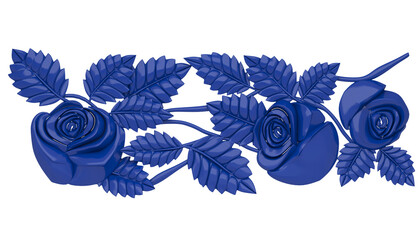 Blue roses isolated on white background