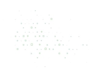 Light Green vector texture with disks, rectangles.