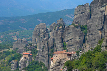 Obraz premium 8/10/2020 Greece , Trikala city , location Meteora . A unique phenomenon of huge rocks and Byzantine monasteries .