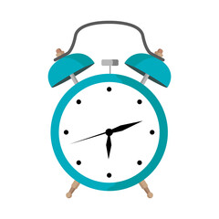Alarm clock on white background. Vector illustration in flat style. Modern design.