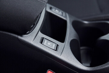 Modern new luxury automobile interior. Design and technology