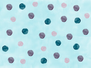 Bright watercolor pattern of multicolored circles
