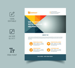 Creative Modern geometric Colorful Corporate Flyer Template Design