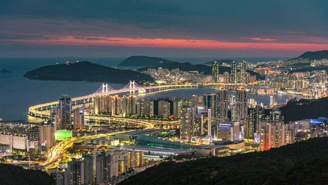 Night view of the busan city in Korea.
