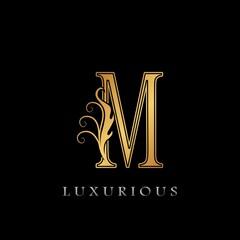Golden Luxurious Initial Letter M Logo, Gold vector design luxury business logo icon