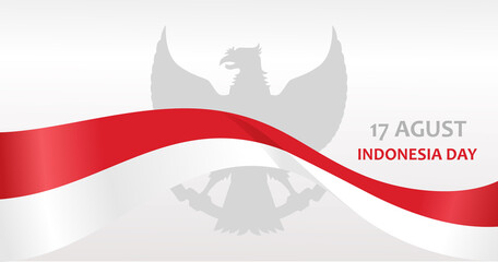 indonesia day banner with silhouette garuda, vector illustration, Indonesia Happy Independence Day,17 August poster