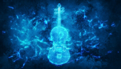 3d abstract violin