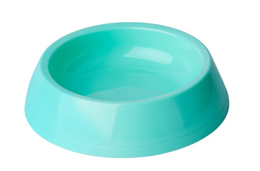 New plastic pet bowl isolated on white