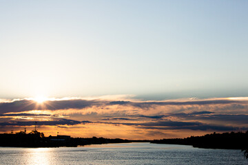 vibrant summer coastal sunset