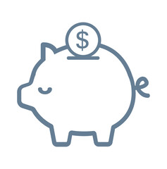 Piggy Bank outline vector icon style