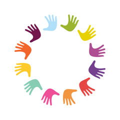 Hand Colorful Creative  Connection with Teamwork