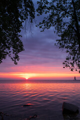 Fototapeta na wymiar June 20, 2020 Lake Michigan sunrise