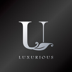 Monogram Initial Letter U Luxury Logo, vector design concept