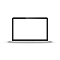 Modern realistic and detailed laptop isolated on white. Vector illustration.