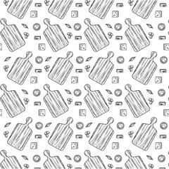 local fresh food drawing pattern in color white background