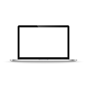 Modern realistic and detailed laptop isolated on white. Vector illustration.