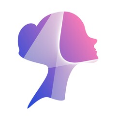 Logo. Plastic surgery. Face of a beautiful woman in bandages