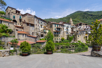 Fototapeta na wymiar Rocchetta Nervina ancient village, Liguria region, Italy