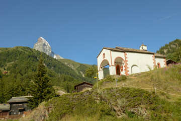Fototapeta na wymiar Village of Blatten over Zermatt in the Swiss alps