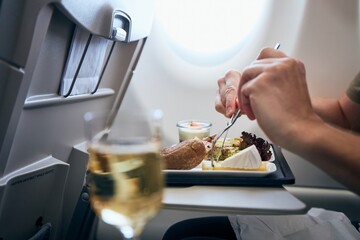 Obraz na płótnie Canvas Airline meal served during flight