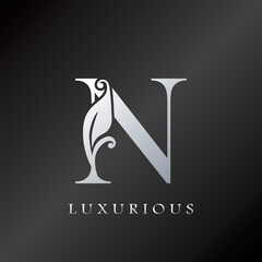 Monogram Initial Letter N Luxury Logo, vector design concept