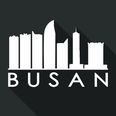 Busan Flat Icon Skyline Silhouette Design City Vector Art Famous Buildings.