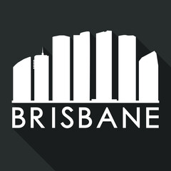 Brisbane Flat Icon Skyline Silhouette Design City Vector Art Famous Buildings.