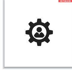 Obraz premium Man and cog vector icon , lorem ipsum Flat design