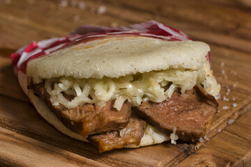 Arepa with grilled meat