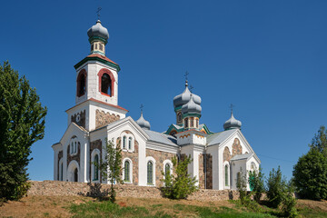 Fototapeta na wymiar Ancient church of Protection of the Holy Virgin in Turec village, Grodno region, Belarus.