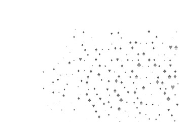 Light Silver, Gray vector pattern with symbol of cards.
