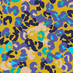 Leopard spots seamless pattern design. Vector illustration background