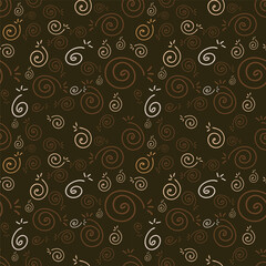 Seamless vector of tribal style motif spiral shape on pastel background