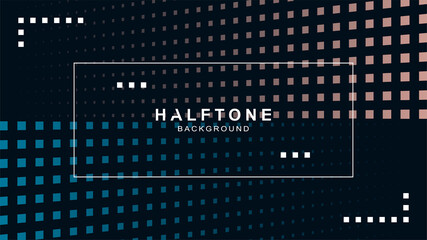 Halftone background with frame, vector design