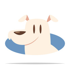 Cartoon happy dog head icon vector isolated