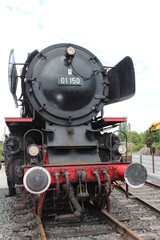 Fototapeta na wymiar Eisenbahn Dampflok, alte Lokomotive