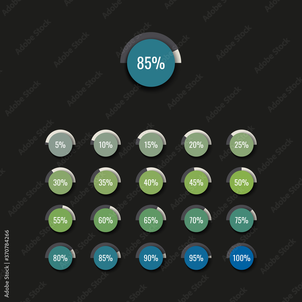 Fototapete modern infographic piechart template with round realistic elements on a white background. business p