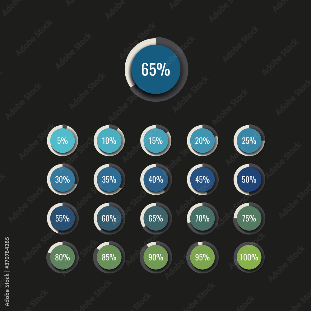 Fototapete modern infographic piechart template with round realistic elements on a white background. business p