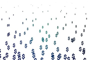 Dark Blue, Green vector pattern with Dollar.