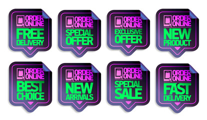 Order online stickers set - free and fast delivery, special offer, exclusive offer, new product, etc.